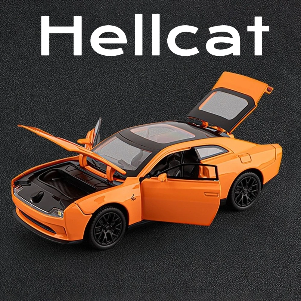 1:32 New Energy Hellcat RAM MAMMOTH Spielzeugautomodell Metalldruckguss Zurückziehen Sound Licht Fahrzeugmodelle für Kinder Geschenke