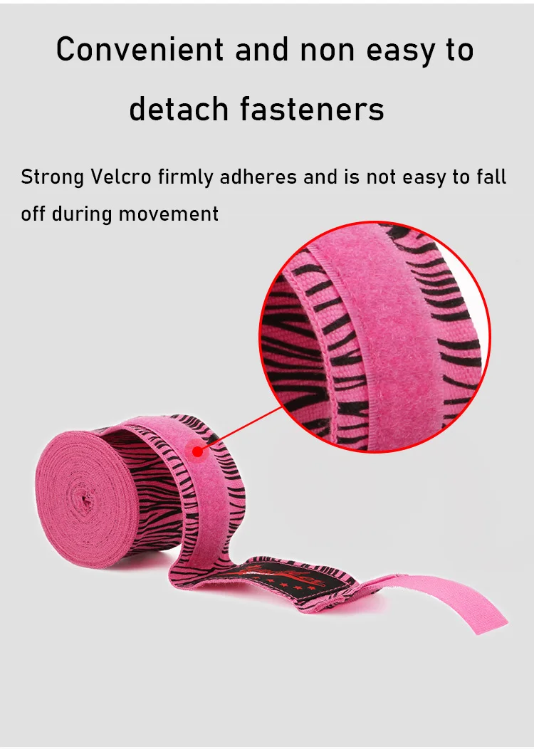 3/5M Boxtraining Bandagen Baumwolle Sport Sanda Kick Mma Handhandschuhe Wraps Gürtel Sportgurt Personalisiertes Zebra Totenkopfmuster – Detail 7