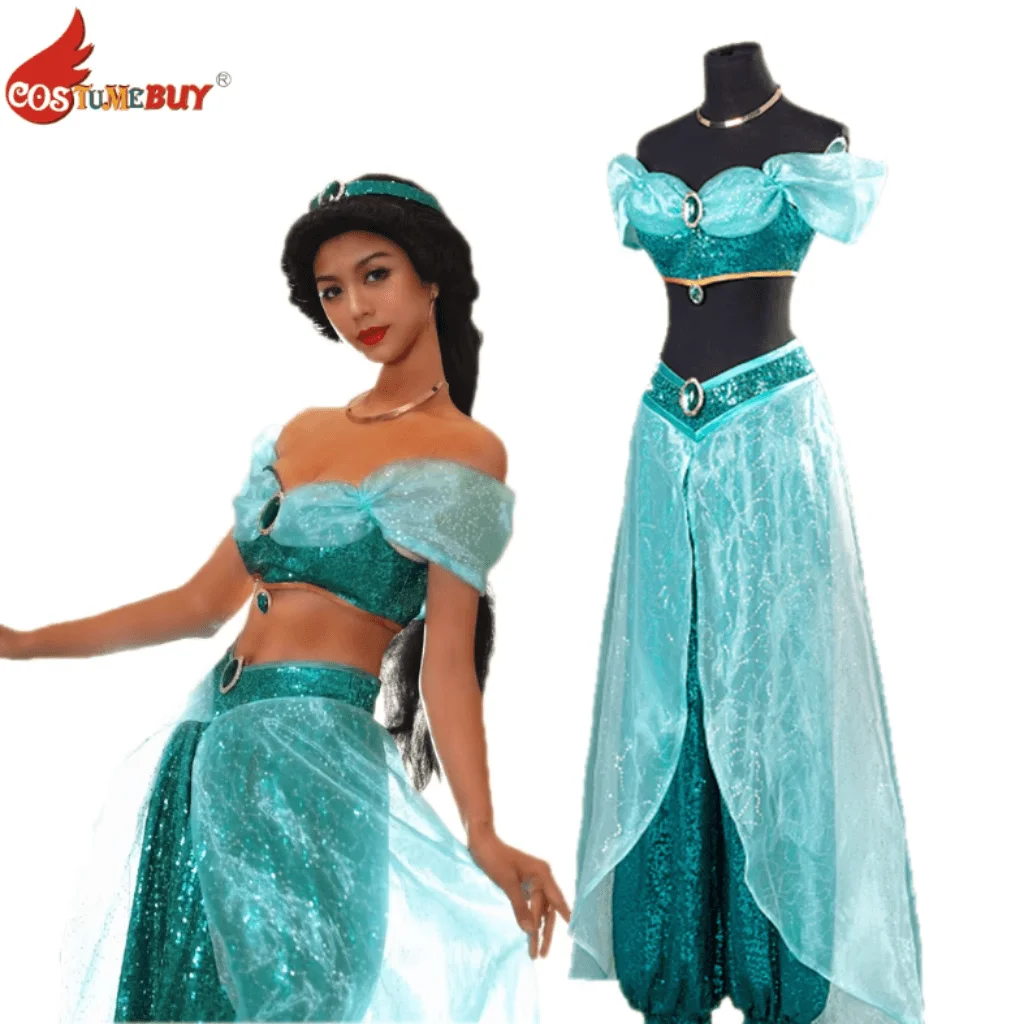 Aladdin Princess Dress Jasmine Cosplay Adult Costume Aladdin and The Magic Lamp Cosplay Girl Belly Dance Fancy Dresses