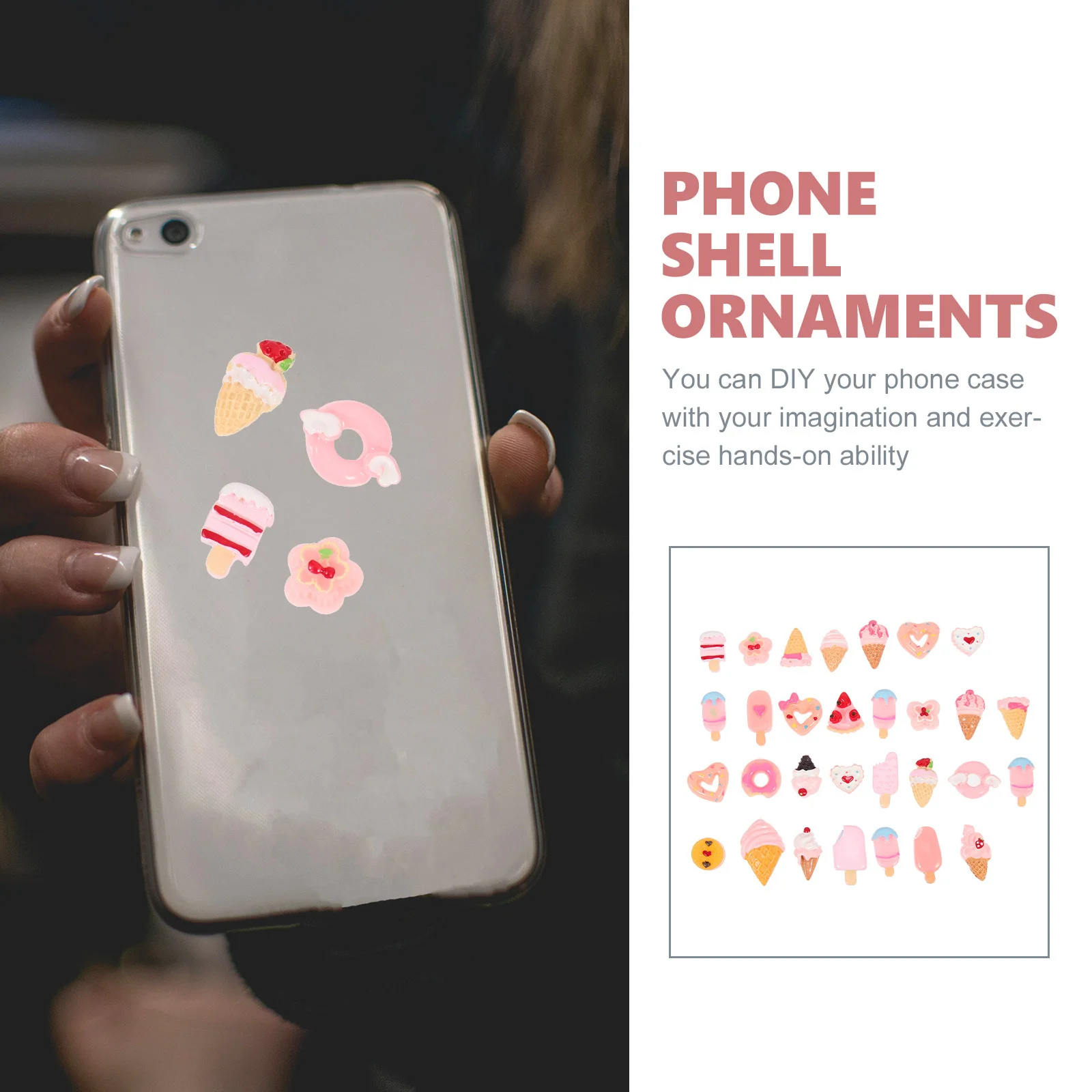 30 pièces Simulation alimentaire parure bricolage coque de téléphone breloque résine artisanat ornement Kawaii ongles breloques léger Design Compact