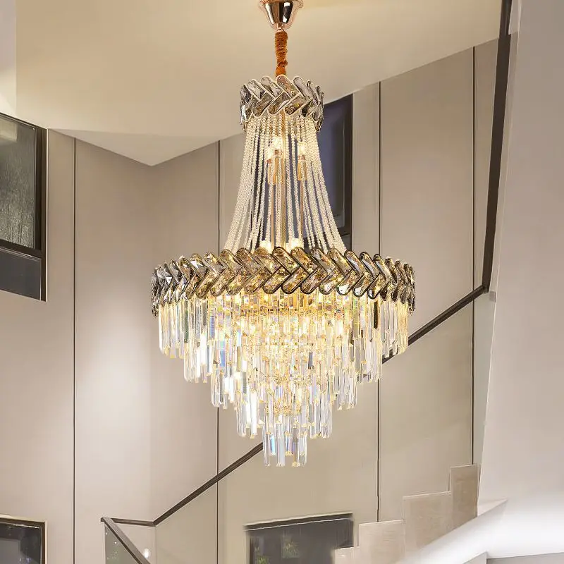 Imagem -02 - Modern Led Crystal Chandelier For Living Room Lobby Exhibition Hall Duplex Villa Luxo 2024