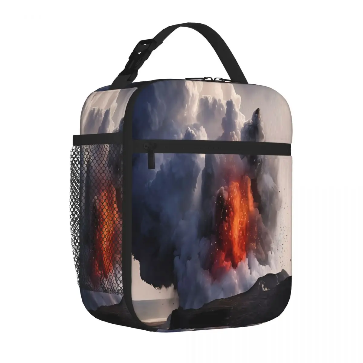 Bestselling Kilauea Volcano At Kalapana Ruffled Insulated Food Bag Newborn Food Storage Compact Lunch Bag
