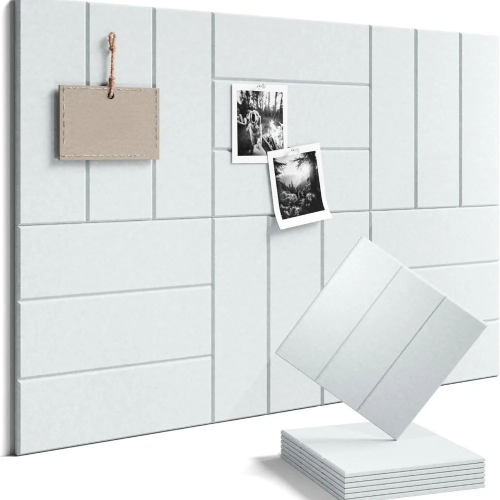 Self Adhesive Felt Acoustic Panels Removable Vertical Stripe Bulletin Board Noise Reduction Polyester Felt
