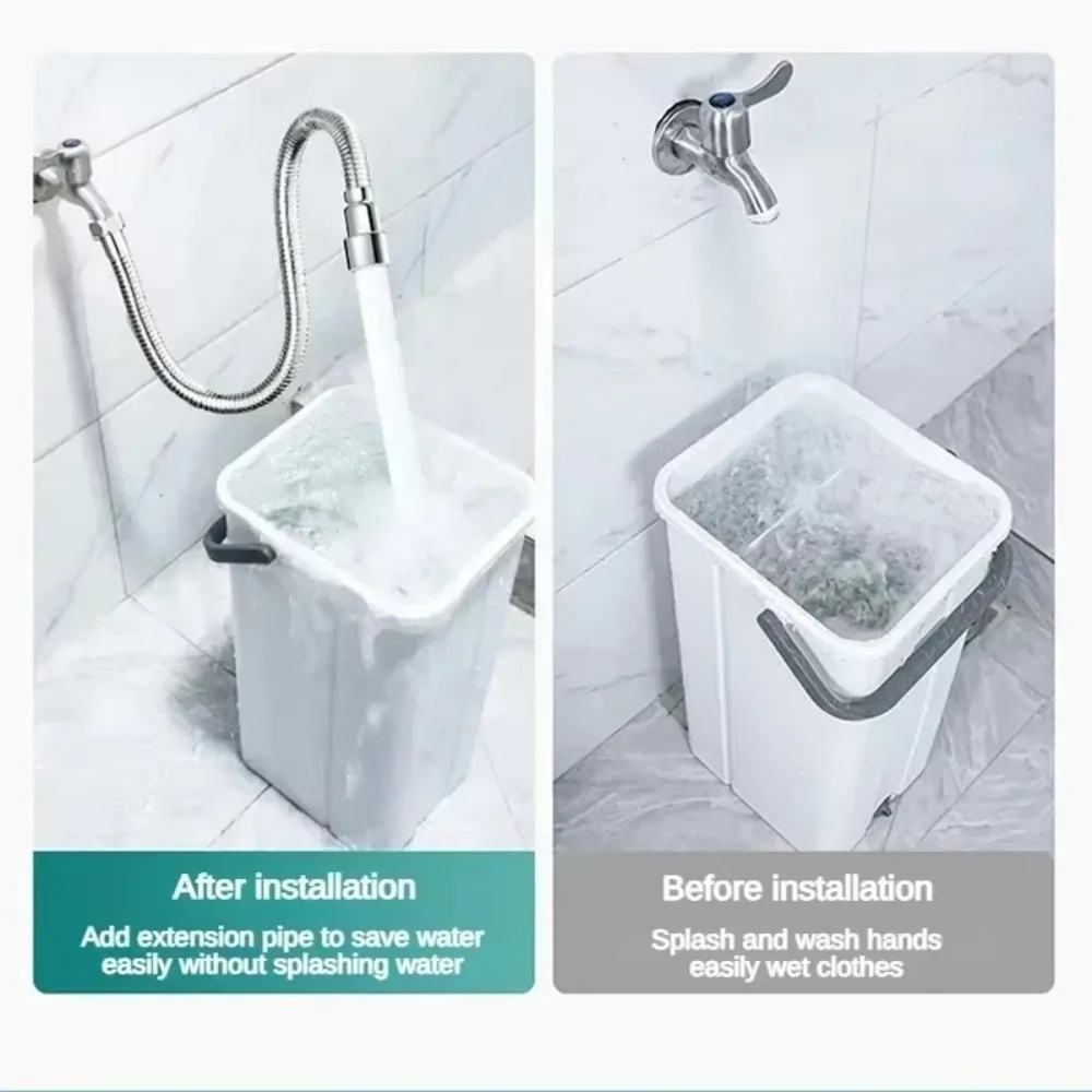 

Удлинитель смесителя из нержавеющей стали, гибкая насадка с защитой от брызг, аэратор 360° ° Универсальный универсальный удлинитель для смесителя с вращением