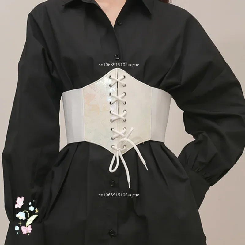 Corset large en similicuir pour femme, ceinture amincissante, élastique, serré, taille haute, mode, environnement, 03/3