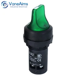 22mm EB2 LED light Rotary Switch Selector 12v 220v 2 / 3 Position Self locking Latching Power Knob Switch with Fixation VaneAims