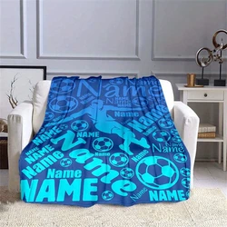 Personalized Name Flannel Blanket For Girls And Boys Customized Baby Blanket Letter Football Customized Fleece Birthday Gift