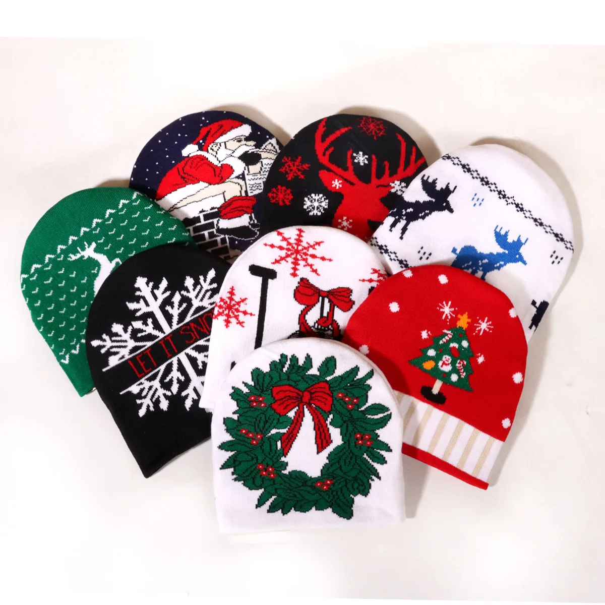 Christmas Men Turban Cap Keep Warm Knitted Hat Multicolour Winter Hat Breathable Beanie Sequin Trilby Athleisur Women Bonnet