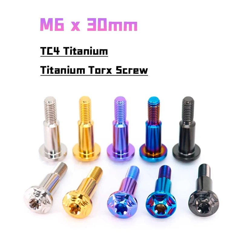 Peijian 1pc/lot TC4/GR5 Alloy Bolts M6 X 30mm Motorcycle Disc Brake Handle Decorative Torx Screws Brake Line Upper Pump Screw