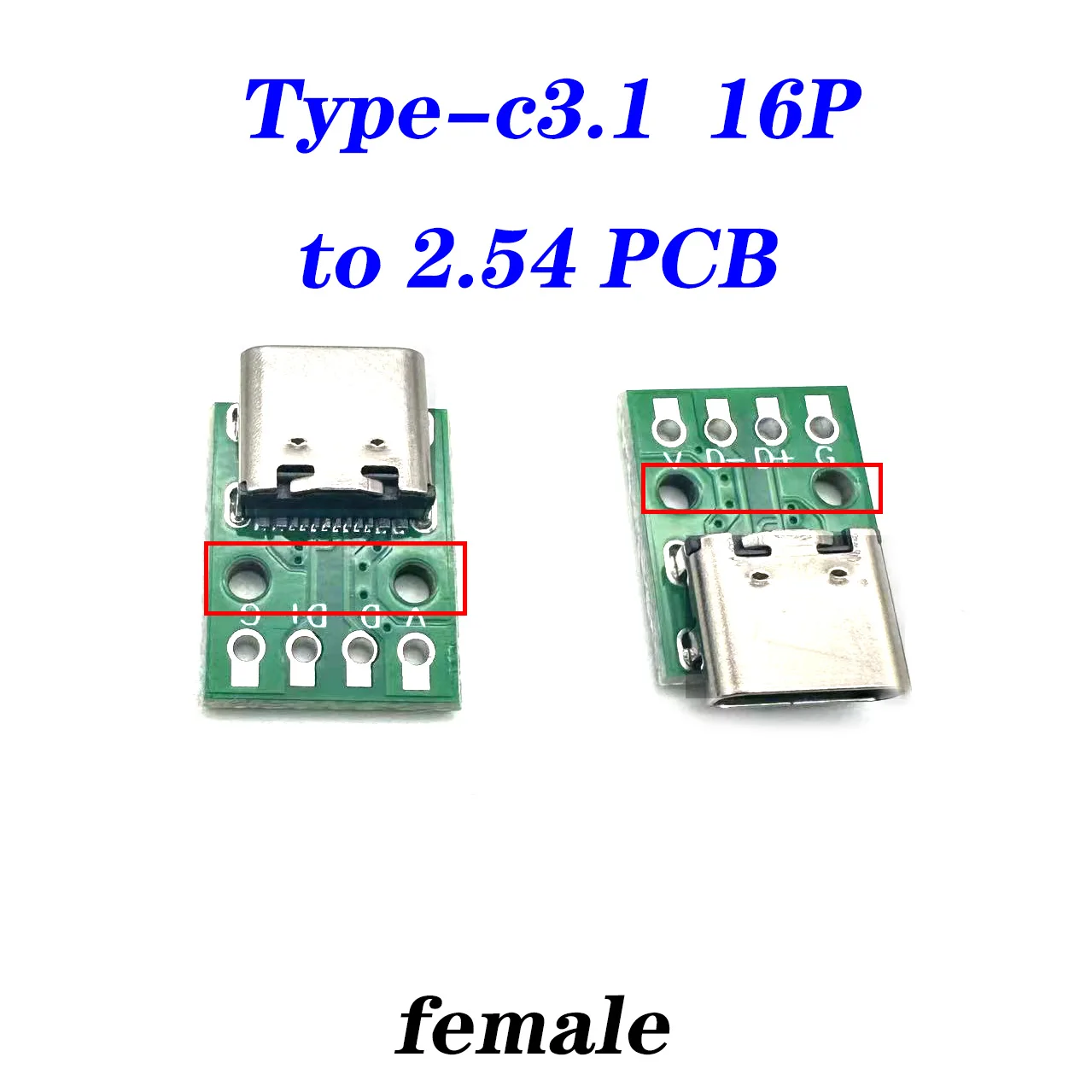 

100Pcs USB 3.1 Type-C Connector PCB 2.54 Board Adapter 16P Connector Socket For Test Data Line Wire Cable Transfer