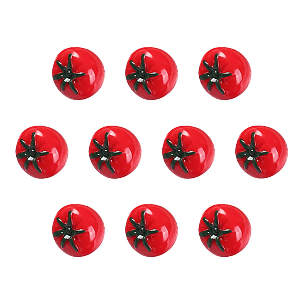 10 Pcs Tomato Model Toy Tomatoes Toys Simulation Fruit Mini Cherry Models House Miniature Food Prop Resin Ornament for DIY