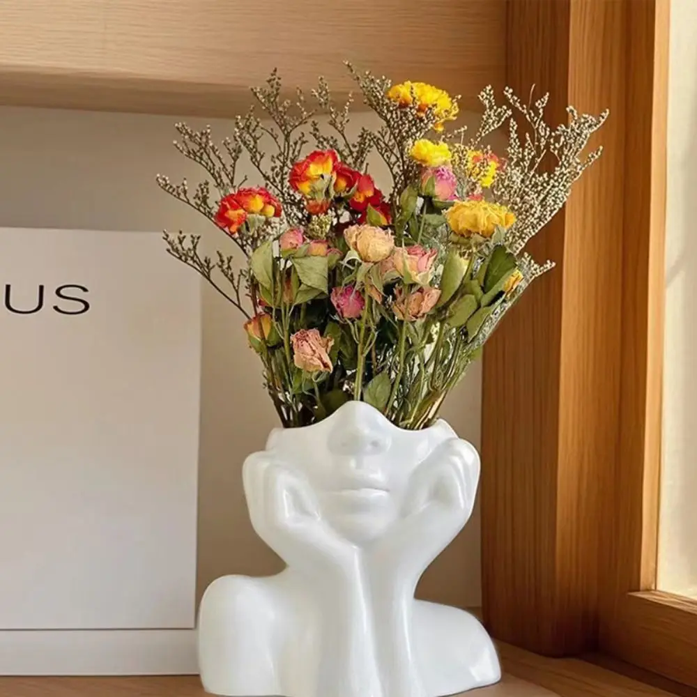 High Qualitu Boho Portrait Vase Minimalism Creative Vase Half Face Portrait Decoration Decorative