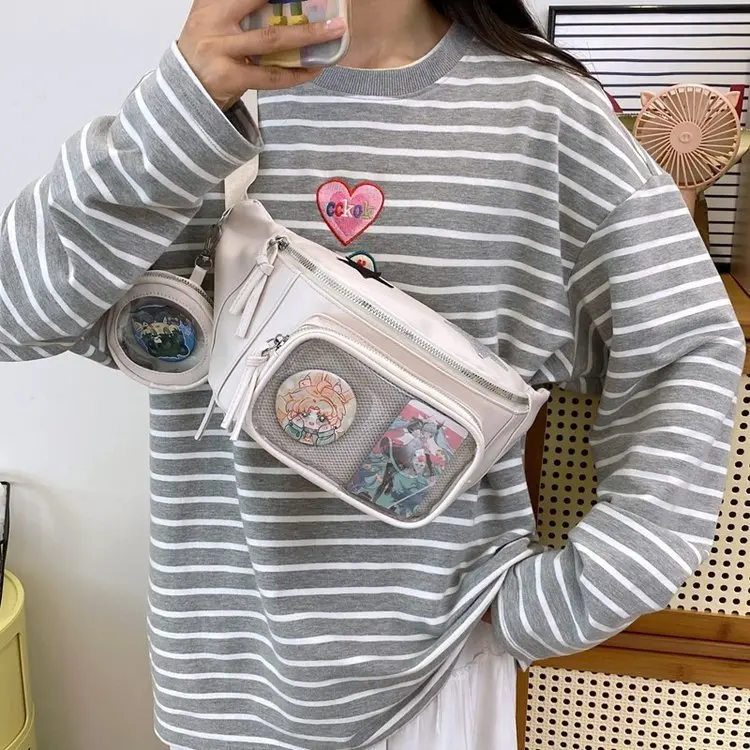 Cute multi-layer girl heart Y2K borsa per il dolore da piccola barra dell\'appetito borsa per bambini borsa per il petto a tracolla solida