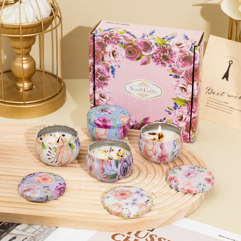 4 Teile/schachtel Duftkerze Set Geschenk Islamische Arabische Muster Duft Kerze Glas DIY Rauchfreie Paare Romantische Weihrauch Kerzen