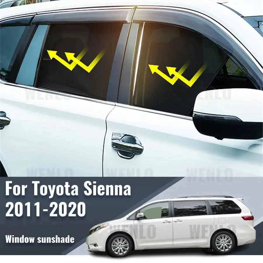 

For Toyota Sienna 2011-2020 Rear Side Window Sun Shade Visor Car Sunshade Accessories Front Windshield Mesh Vehicle Curtain