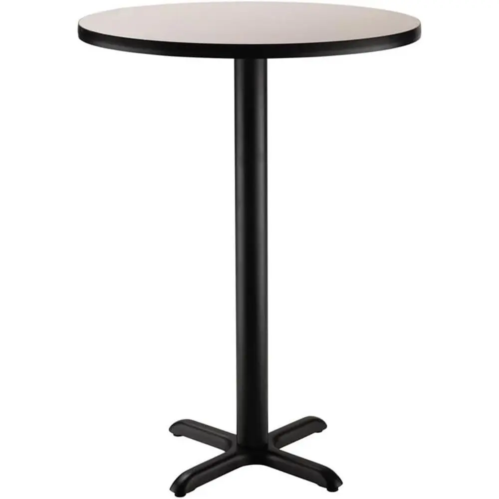 

36 Diameter Round Espresso Wood Dining Table with Gray Nebula X-Base