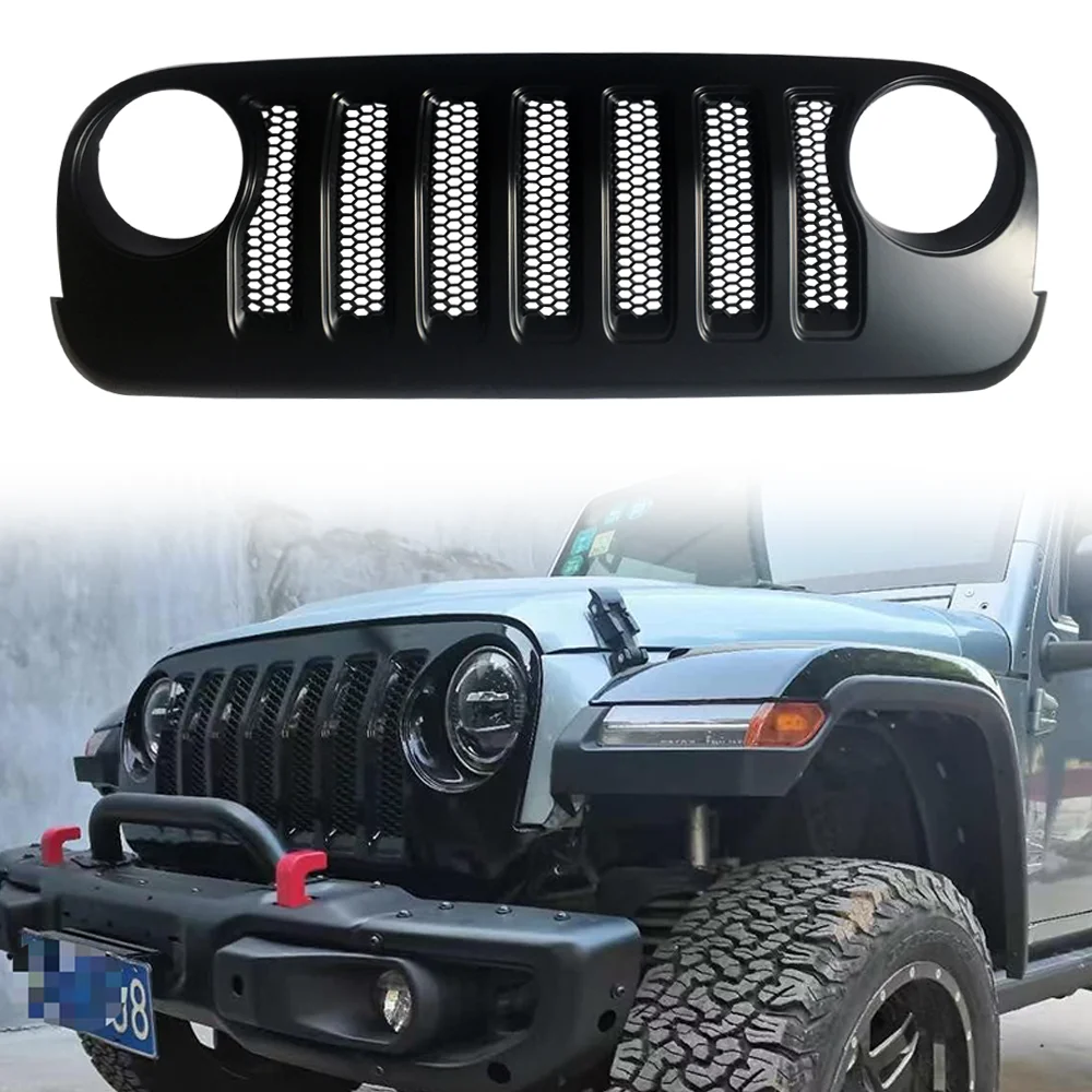 

SXMA J373 Grid for Jeep JK for Wrangler 2007-2017, Front Face JK Angry Grille Change JL ABS, Black only