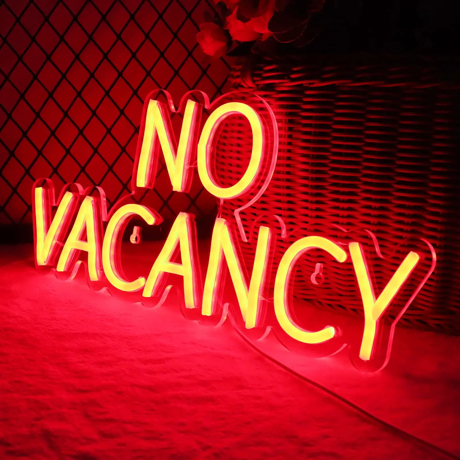 Imagem -02 - Nenhum Vacancy Neon Led Light Sign Custom Neon Sign Logotipo do Negócio do Hotel Logotipo da Loja Hotel Café