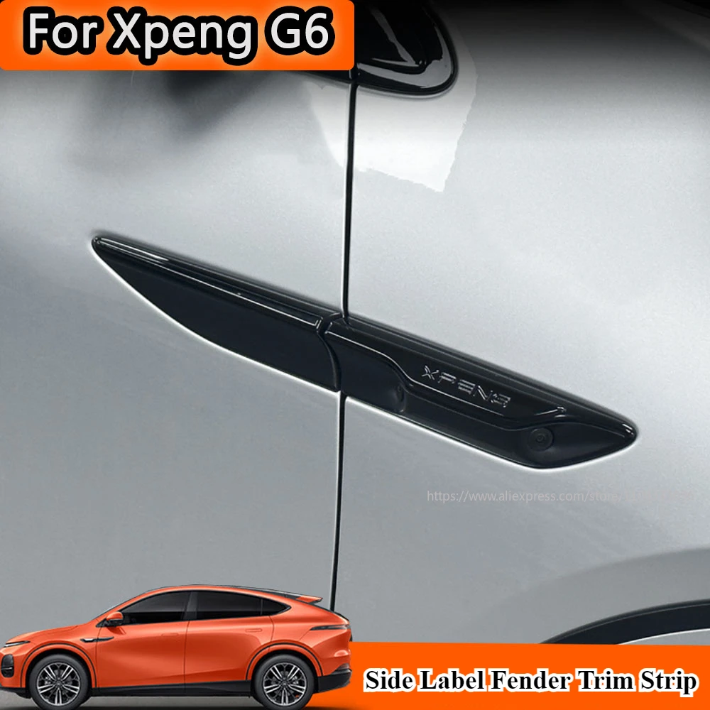 

For Xpeng G6 2023 2024 Side Label Fender Trim Strip Carbon Fiber Anti-Scratch Protective Film Xiaopeng G6 Accessories