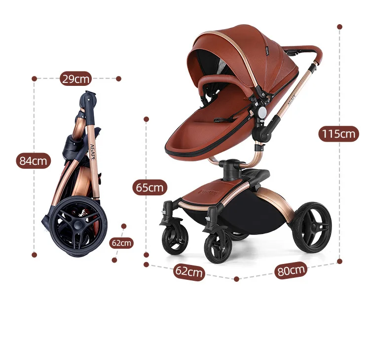 AGAPE-Carrinho De Bebê De Luxo, Alta Qualidade, Adequado para 0-36 Meses, 0-25kg, Entrega Gratuita Mais Rápida só precisa 25-40 Dias