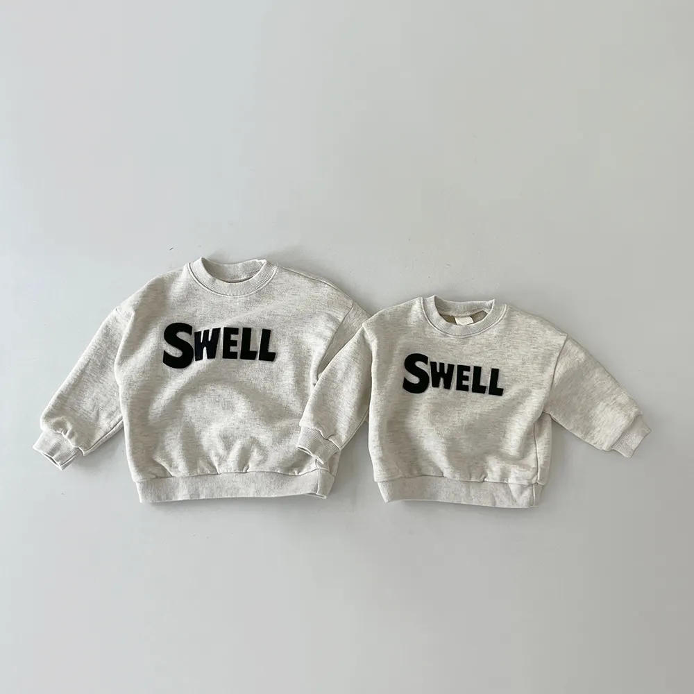 Kids Boys Sweatshirt Loose Fashion Letter Sports Sweatshirts Toddler Girl Pullover Sweater Cotton Tops Boy Kids Clothes