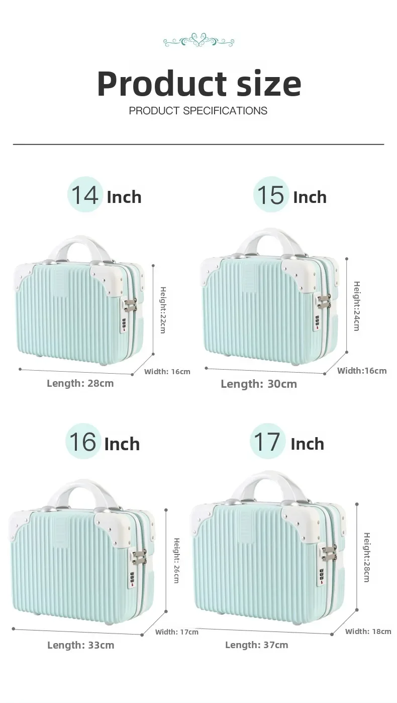 suitcase, small portable cosmetic bag, hanging suitcase, large storage bag.