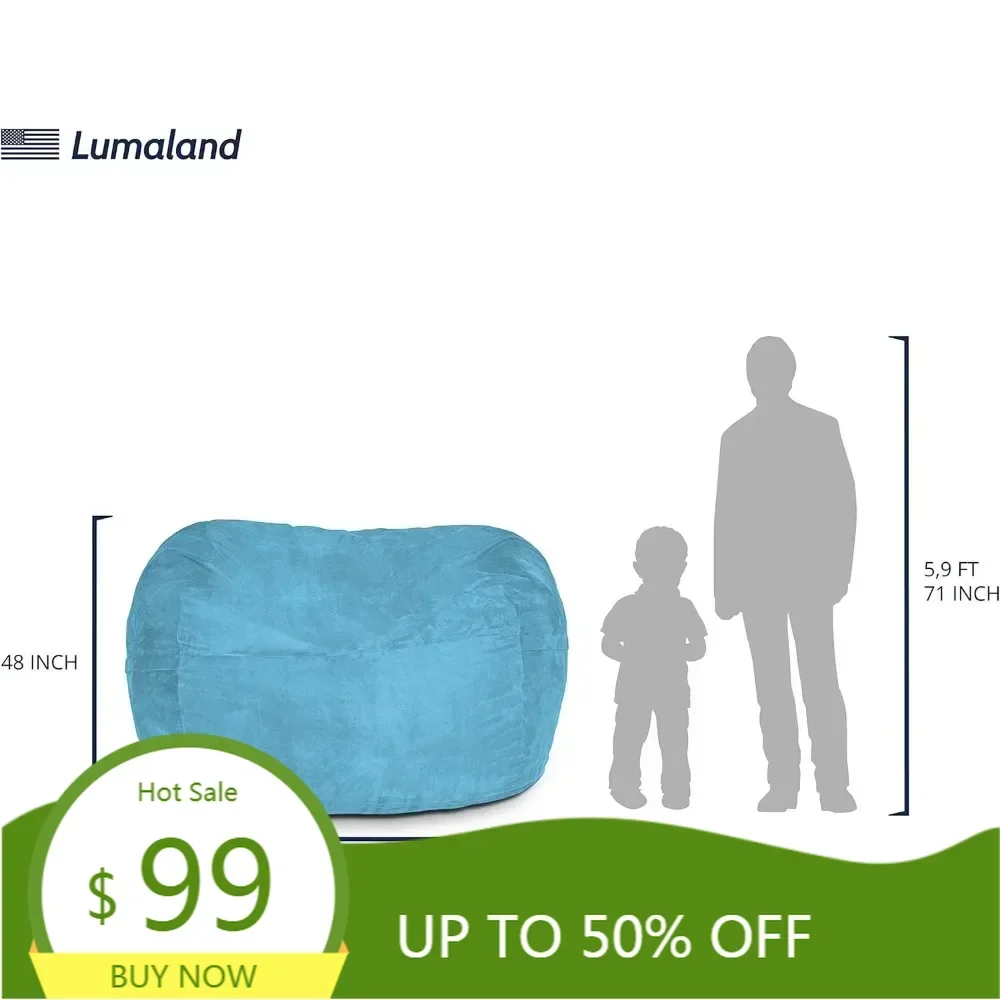 [Rabattpreis! Kostenloser Versand! ]"Eleganter 5-Fuß-Sitzsack: luxuriöser Microsuede-Bezug, ultraweicher Schaumstoff, waschbar für Kinder