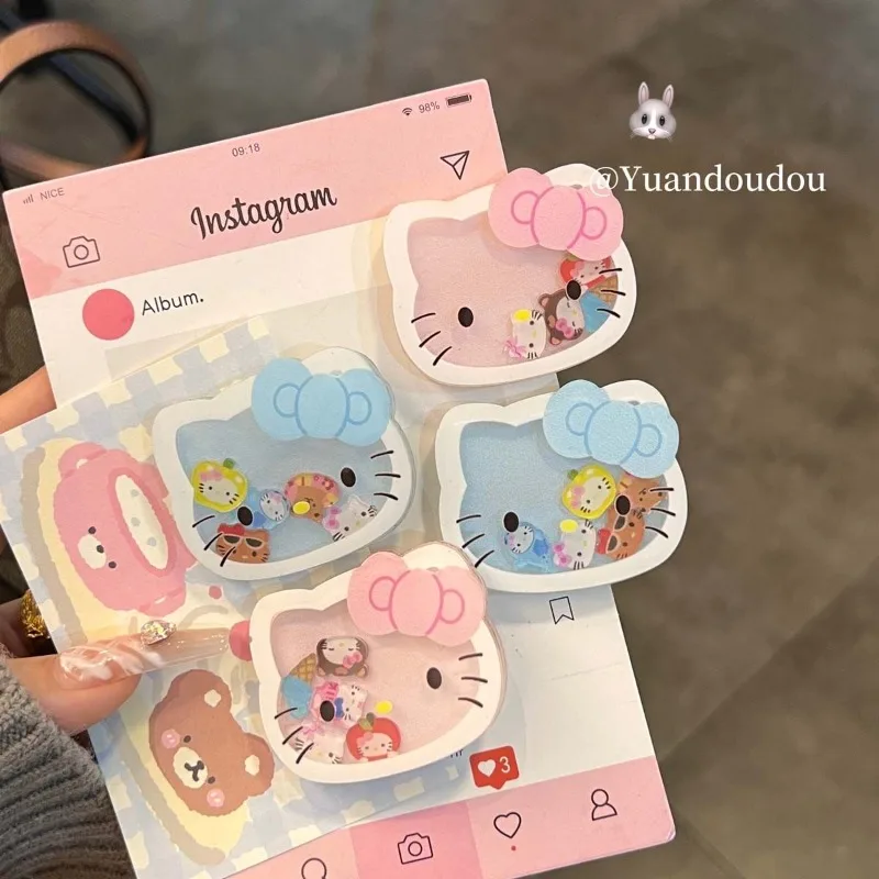 

Cartoon Sanrio Headdress Cute Hello Kitty Shaking It Hair Clips Girly Heart Bangs Side Clip Sweet Fashion Hair Accessories Gifts