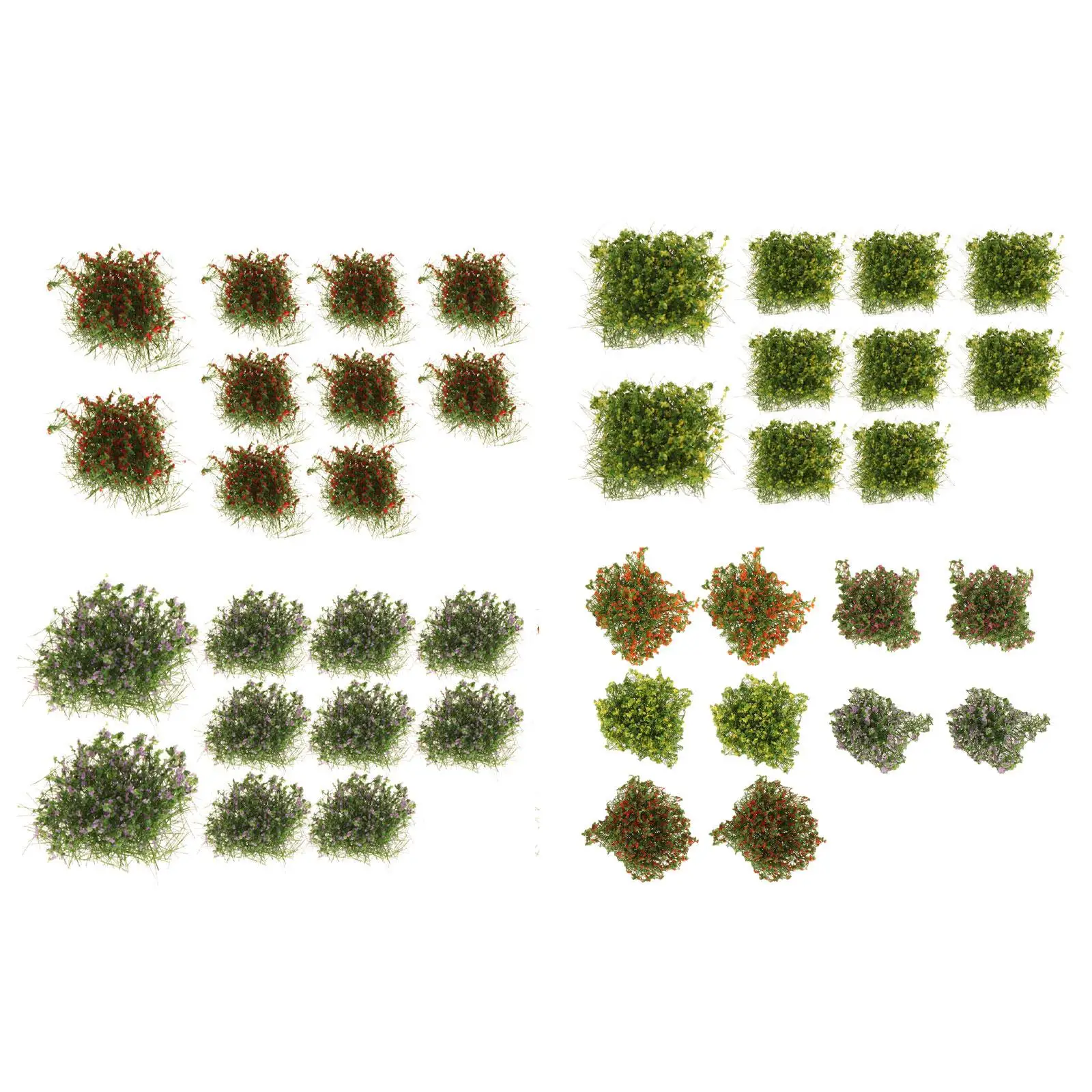 10Pcs Grass Tufts, Miniature Flower Cluster, Scenery Layout for Terrain, Railway