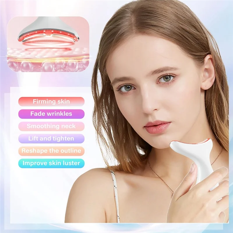 Color facial del Massager 7 de la vibración para el dispositivo de estiramiento facial para el masaje de cara y cuello 113 °   Varita multifuncional F& Clean