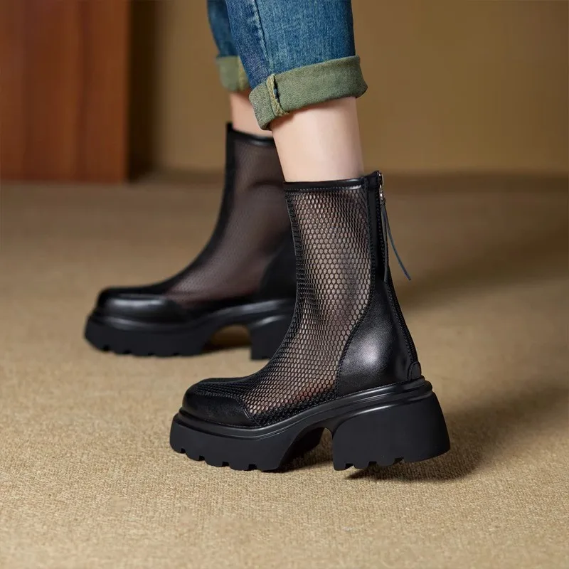 

Thick-soled, Thick Heel, Round-top Lace-up Waterproof Platform All-purpose Comfortable Anti-slip Breathable Women's Sandals