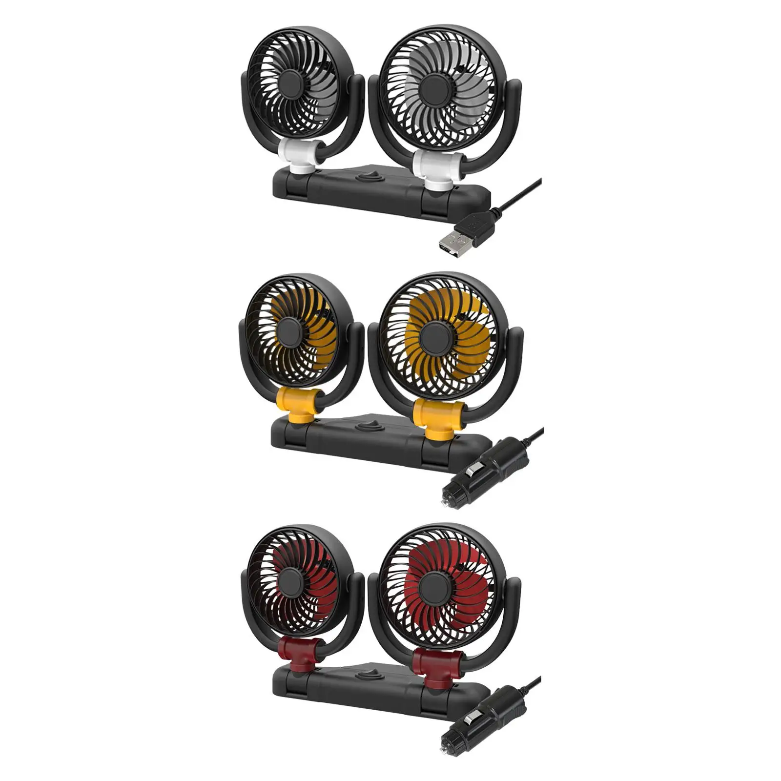 

Dual Head Car Fan Strong Wind Fan Equipment Easy to Install Auto Cooling Fan Air