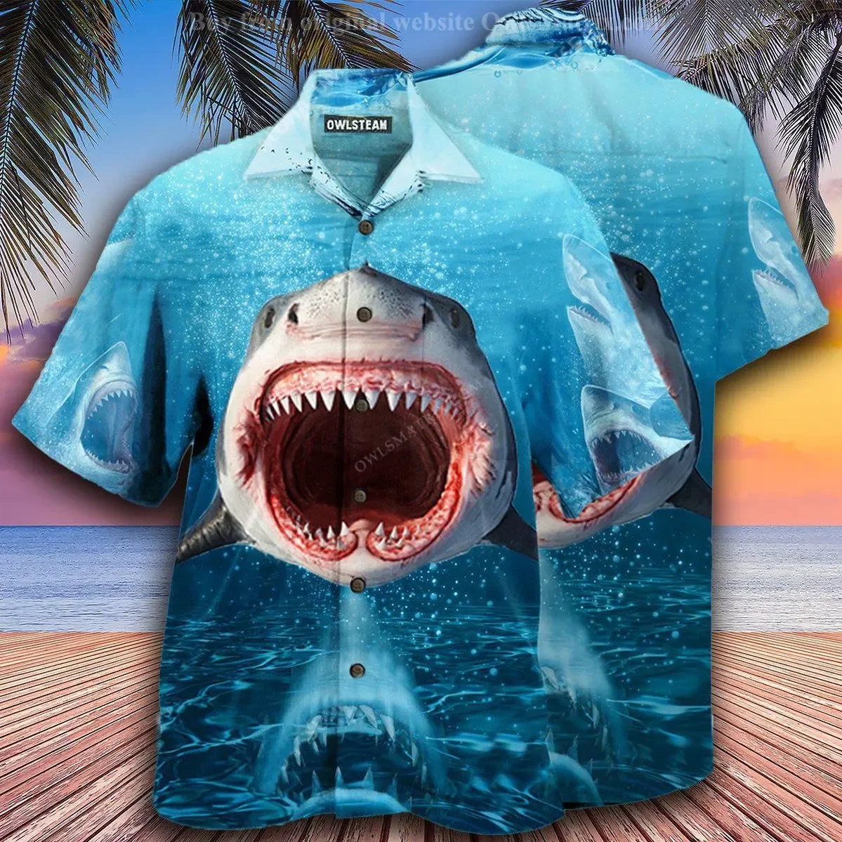 

3d Printing Summer Shirts Men Shark Animal Pattern Shirts Men Street Beach Party Clothing Short Sleeve Tops Men's Shirts