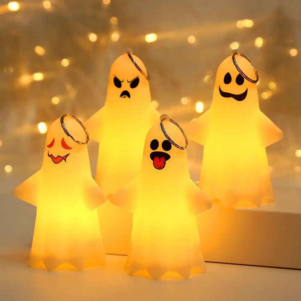 Halloween Decorations Ghost Pendant Light Children's Portable Jack-o-lantern Little Ghost Head Doll Led Night Light Party Props