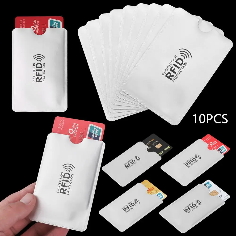 10Pcs Shield RFID Blocking Aluminium ID Bank Card Case Card Holder Card Protector Sleeve Anti Rfid Wallet