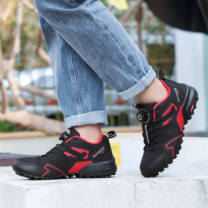 Zapatos de senderismo y zapatos de ciclismo de moda: suelas de goma duraderas y antideslizantes, absorción de impactos, parte superior de tela transpirable, con un