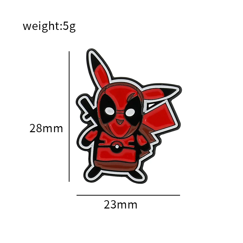 Super-hero Deadpools Brooch Cartoon Anime Badge Funny Movie Character Denim Clothing Pin Backpack Accessory Friend Gift