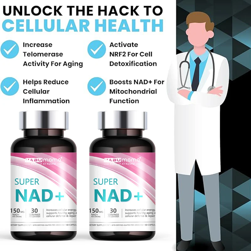 HABUMAMA NAD+ Booster, Nicotinamide Riboside Alternative, Natural Energy, Longevity & Cellular Health