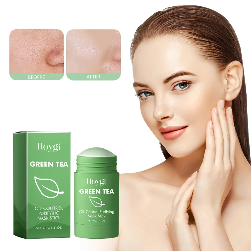 

Green Tea Cleansing Solid Mask Stick – Deep Facial Cleansing Reduces Closed Comedones Tenders Skin Moisturizes Pores