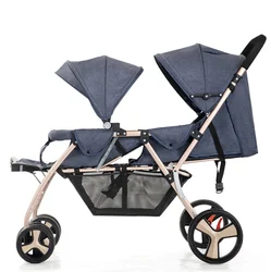 Luxury Twin Strollers Sit and Lie Down Function Hot Mom Stroller for Babies