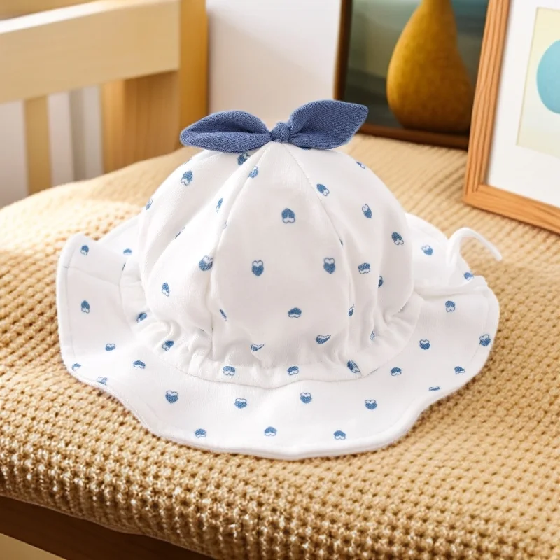

Children's Bucket Hat Newborn Hat Baby Cotton Hat Baby Outdoor Sun Hat Children's Spring and Summer Sun Protection Sun Hat 2