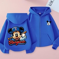 Mickey pPlaying Baseball Cardigan Kids Printed Cardigan top Boys and Girls Cardigan Hoodie 2-12 Years old Casual kids Hoodie