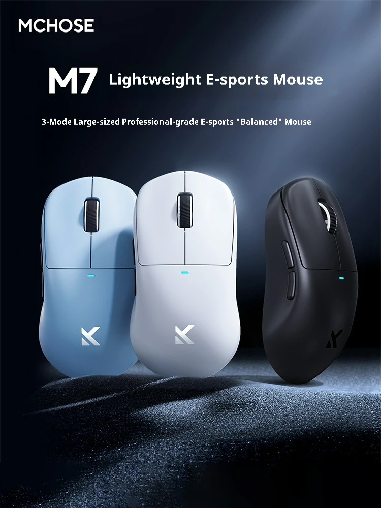 MCHOSE M7 Ultra Wireless Gaming Mouse PAW3950 8kHz Polling Rate Lightweight Ergonomic Design 500mAh Optical Switch 750IPS