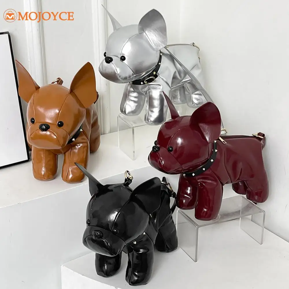 2024 Creative Shoulder Bag for Women Cartoon Bulldog Cute Crossbody Bag PU Leather Solid Versatile Satchel High Quality Hobo Bag