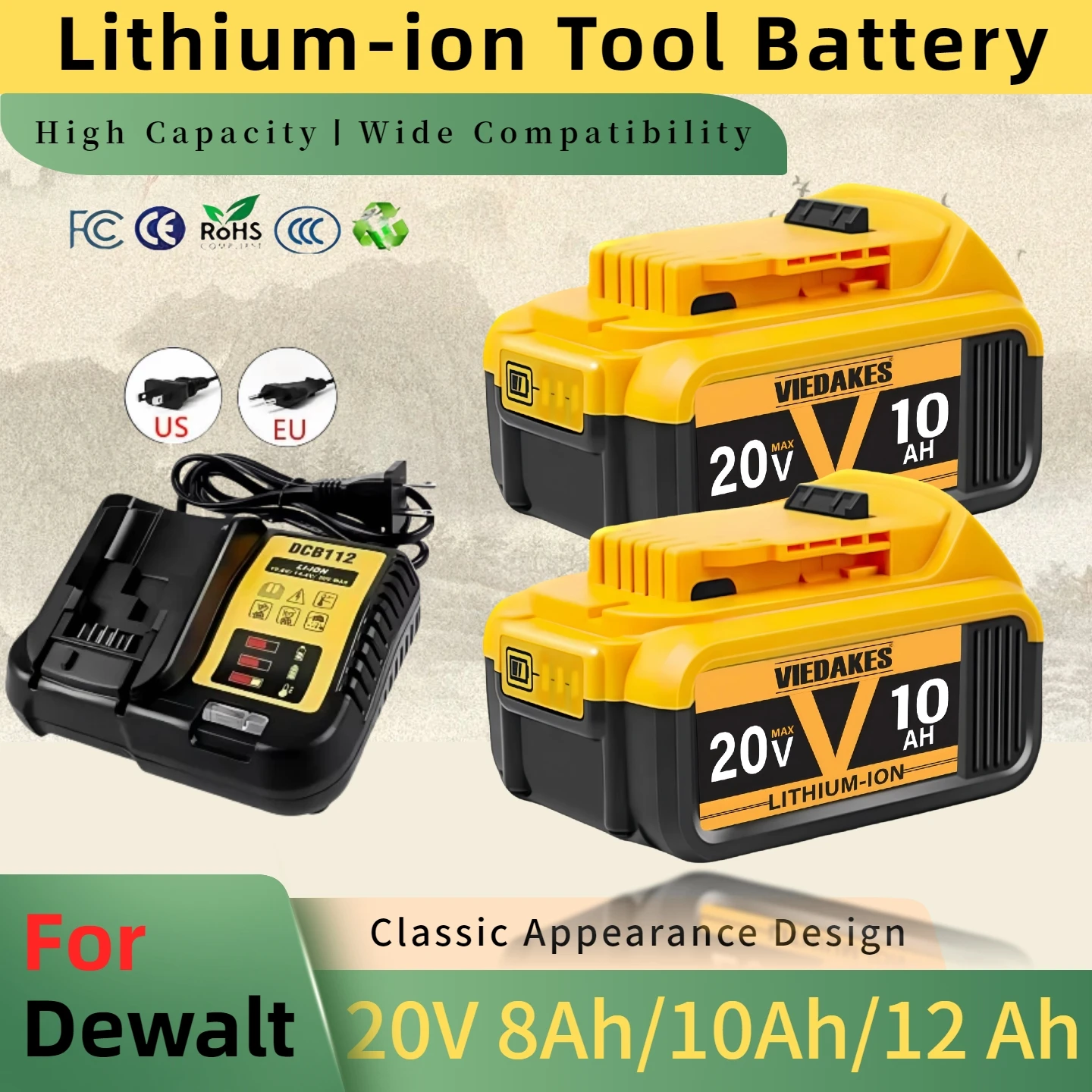 

For DEWALT 5AH 6AH 9AH DCB203 20V Lithium-ion Battery For Dewalt DCB206 DCB205 DCB204 Power Tool Replacement Battery