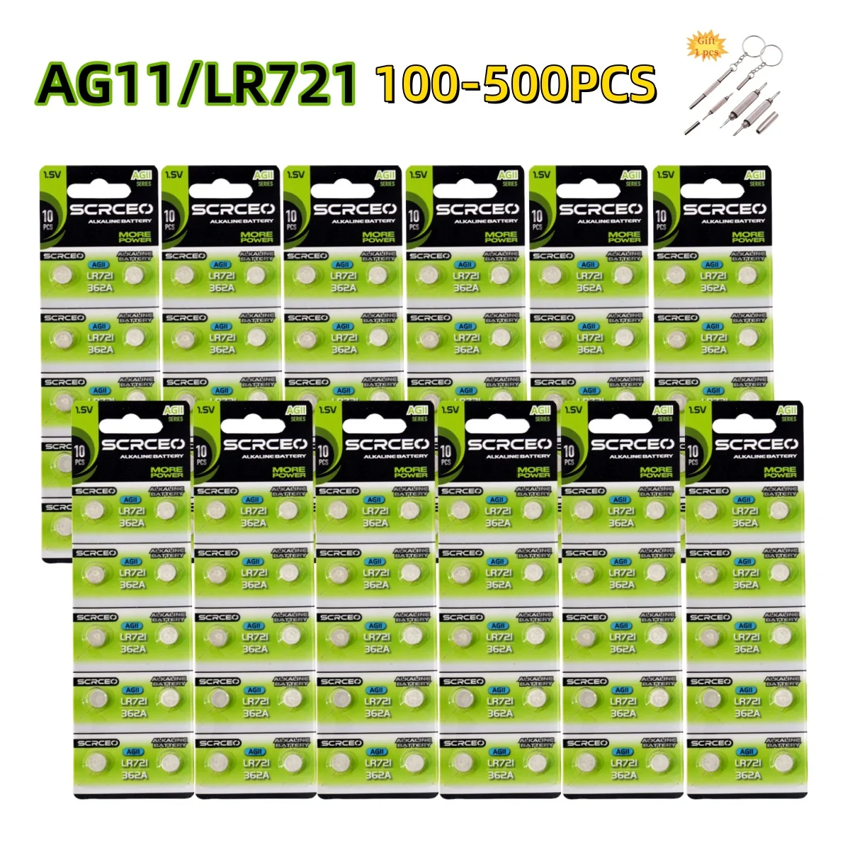 

100-500PCS AG11 18mAh Button Battery SG11 LR58 SR58 162 361 362 LR721 SR721 SR720 L721F Cell Coin Watch Toys Remote Battery
