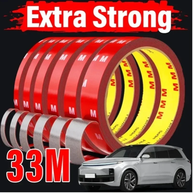 Extra starkes doppelseitiges Klebeband, wasserfestes Acryl-Schaumklebeband für Auto und Zuhause, Hochtemperatur-Befestigungs-Klebeband