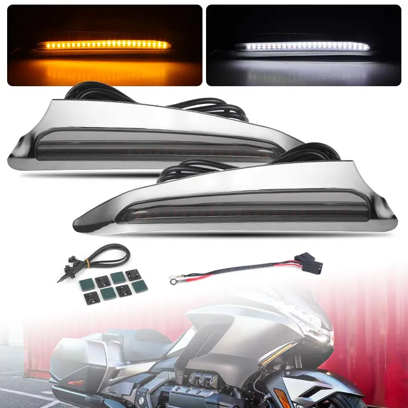 

Передняя подсветка для мотоцикла, вентиляционная отделка, светодиодные ходовые огни, указатель поворота для Honda Gold Wing Tour DCT 2018-up, декоративные фонари