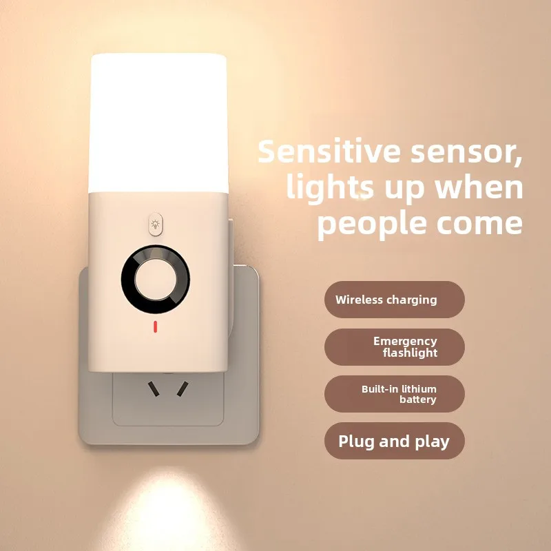 Plug-in Motion Sensor Night Light: Auto on When Approaching, Auto Off When Leaving, Ideal for Hallways