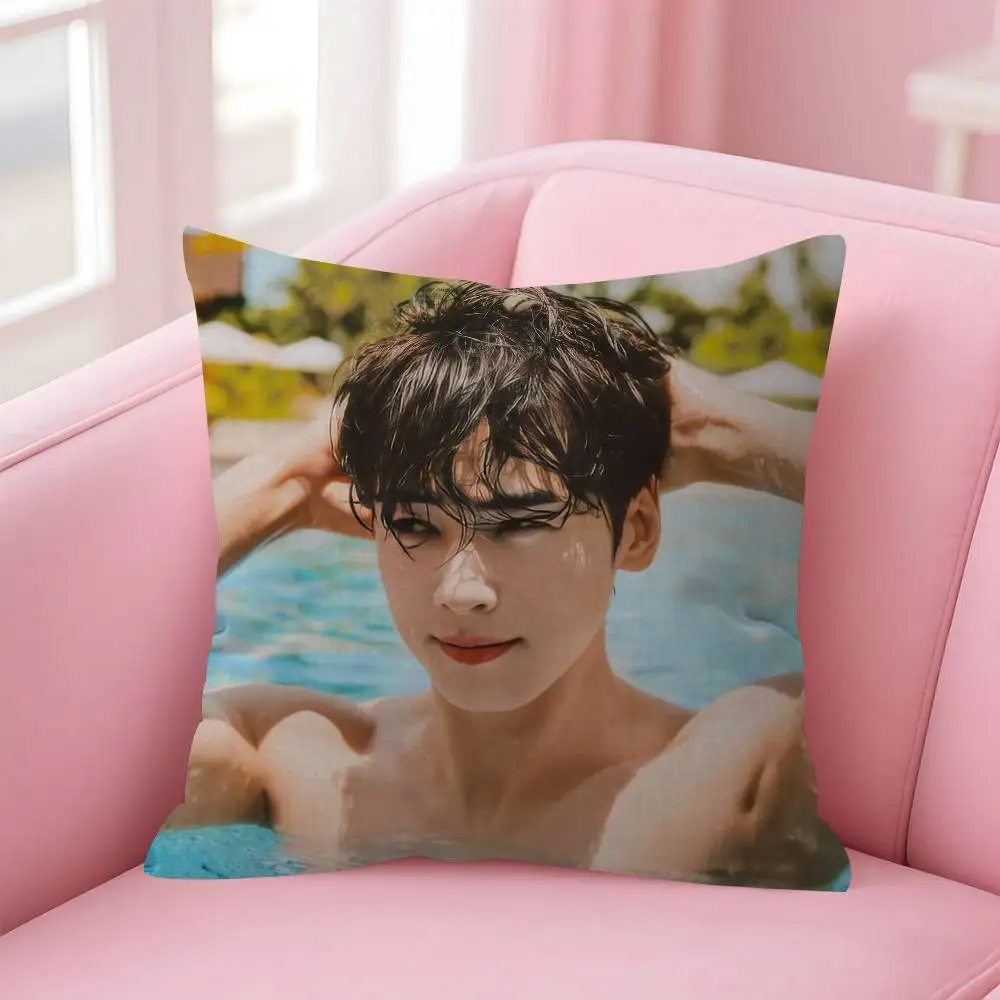 Singer Cha ido EunWoo Doppelseitig bedruckter Kissenbezug aus kurzem Plüsch. Geeignet für Wohnzimmer, Schlafzimmer, Sofas, Dekokissenbezüge – Detail 13
